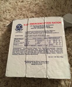 S.O.S. Rations Emergency 3600 Calorie Food Bar - 3 Day / 72 Hour Package with 5 Year Shelf Life Net wt. 1.60lbs (756g) 1 Pack 24 81F3vg140yL