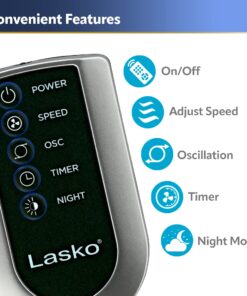 Lasko Oscillating Tower Fan, Remote Control, Timer, 3 Quiet Speeds, for Bedroom, Living Room and Office, 42", Silver, T42951 Silver T42951 28 81F7u0KnaxL