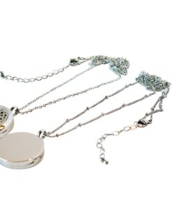 Coral Bliss Essential Oil Diffuser Necklace with Leakproof Locket - Hypoallergenic 316L Surgical Grade Stainless Steel 25mm Aromatherapy Jewelry (2 Chain Designs, 5 Reusable Pads, Microfiber Pouch) Traditional 14 81F880cuDoL