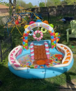 INTEX 57149EP Candy Zone Inflatable Swim Play Center: with Splash Pool and Waterslide – 116" x 75" x 51" 33 81F8TnGDeYL