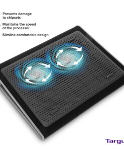 Targus 17 inch Dual Fan Lap Chill Mat - Soft Neoprene Laptop Cooling Pad, Heat Protection/Dispersion Laptop Cooler/Fan, USB-A Connection, Black Portable Lightweight Chill Mat 44 81FBCI2IEFL
