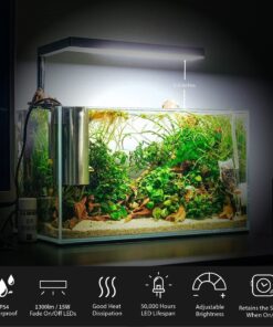ONF Flat Nano Full Spectrum LED Aquarium Light, Dimmable 7000K / 1300lm, for <10 Gallons Rimless Fish Tanks, Freshwater Aquatic Plant Growth, Terrarium Spotlight, Potted Plant IP54 Waterproof (Silver) Silver 29 81FBoi6tuuL