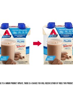 Alternative view of Atkins Milk Chocolate Delight Protein Shake, 15g Protein, Low Glycemic, 2g Net Carb, 1g Sugar, Keto Friendly, 12 Count