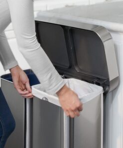 simplehuman Code H Custom Fit Drawstring Trash Bags, 100 Count, 30-35 Liter / 8-9 Gallon, White 20 Count (Pack of 5) 10 81FBwiE3eL