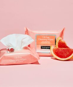 Neutrogena Oil Free Facial Cleansing Makeup Wipes, Disposable Acne Face Towelettes to Remove Dirt, Oil and Makeup for Acne Prone Skin, Pink Grapefruit, 25 Count 11 81FCpZYLHSL
