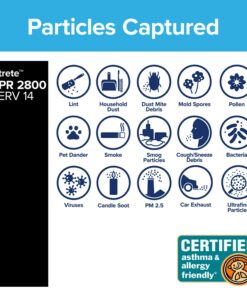 Filtrete 20x20x1 Air Filter, MPR 2800, MERV 14, Healthy Living Ultrafine Particle Reduction 3-Month Pleated 1-Inch Air Filters, 2 Filters 22 81FDbrO5RgL 1