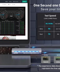 M.2 NVMe SSD Enclosure Adapter USB C 3.2 Gen 2 10Gbps M.2 NVMe to SATA Reader, Tool-Free 6Gbps SATA, RGB NVMe Enclosure Aluminum Case Support UASP Trim for PCIe M-Key(B+M Key) SSD Size 2242/2260/2280 RGB Version 31 81FEOyrZiL