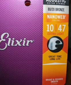 Elixir Strings - Acoustic Phosphor Bronze with NANOWEB Coating - Elixir Acoustic Guitar Strings - Light (.012-.053) Light (.012-.053) 50 81FEgpcSHL