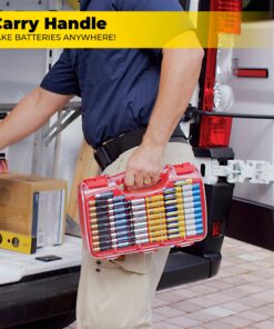Ontel Battery Daddy - Battery Organizer Storage Case with Tester, Stores & Protects Up to 180 Batteries, Clear Locking Lid, As Seen On TV Original - 180 Batteries 35 81FF P7AxuL 1