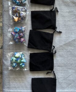 CiaraQ Polyhedral Dice Set (35 Pieces) with Black Pouches, 5 Complete Double-Colors Dice Sets of D4 D6 D8 D10 D% D12 D20 Compatible with Dungeons and Dragons DND RPG MTG Table Games 35pcs 55 81FJPp2FR6L