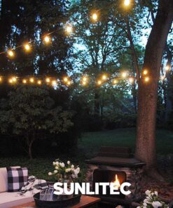 Sunlitec Solar String Lights Waterproof LED Indoor/Outdoor Hanging Umbrella Lights with 25 Bulbs - 27 Ft Patio Lights for Deckyard Tents Market Cafe Gazebo Porch Party Decor 25 Light Bulb 33 81FMU8cukjL