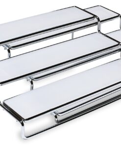 DecoBros Spice Rack 3 Tier Expandable Cabinet Spice Organizer Step Shelf Organizer (31.75~63.50 cm), Chrome 21 81FMyyDGqxL