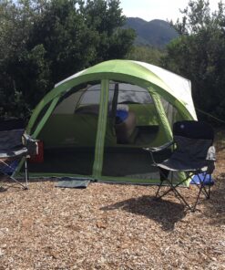 Coleman Evanston Screened Camping Tent, 6/8 Person Weatherproof Tent with Roomy Interior Includes Rainfly, Carry Bag, Easy Setup and Screened-In Porch 8-person Dome Tent 65 81FN1WhBbPL