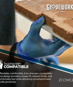 GLOVEWORKS Blue Vinyl Light-Industrial Disposable Gloves, 3 Mil, Food-Safe, Latex & Powder-Free, Medium, Case of 1000 11 81FNrc16k5L