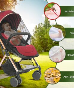 Alternative view of Mosquito Net for Stroller - V-Fyee Durable Baby Stroller Mosquito Net Perfect Bug Net for Strollers, Bassinets, Cradles, Playards, Pack N Plays and Portable Mini Crib (Black) Black