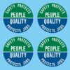 Safety Protects People Quality Protects Jobs Hat Hardhat Decal Sticker Placard 2 inch W X 2 inch H - Sold in Package of 4 34 81FPqSuHCcL