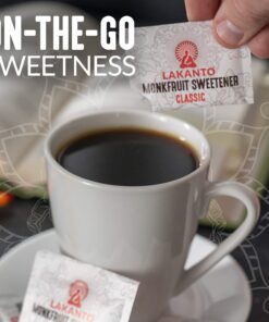 Lakanto Classic Monk Fruit Sweetener Packets - White Sugar Replacement, Zero Net Carbs, Zero Glycemic, Zero Calorie, Sweeten on the Go, Coffee, Lemonade, Other Drinks, Desserts (Classic, 30 Count) 0.11 Ounce (Pack of 30) 10 81FQK9jJYjL