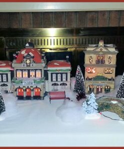 Department 56 Village Cross Product Accessories Wrought Iron Park Bench Figurine, 2.25 Inch, Red 18 81FQNCQ1dFL