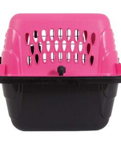 Petmate Two Door Pet Kennel for Pets up to 15 Pounds, Pink/Black, 19" Long, Made in USA Two-door 19.0"L x 13.0"W x 10.0"H 30 81FTD8fjBzL