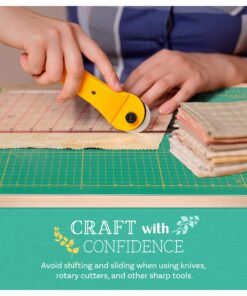 Crafty World 18 x 24 Cutting Mat for Sewing, Self Healing Double Sided Quilting Crafts Mat - Fabric Cutting Mat - Non Slip surface - Rotary Cutting Board A2-18x24 Green 24 81FTIP3XnjL