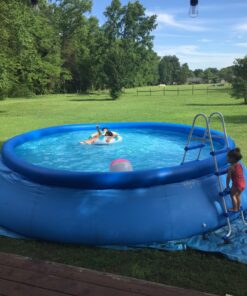 Intex 26175EH Easy Set 18 Feet by 48 Inch Round Inflatable Outdoor Backyard Above Ground Swimming Pool Set with Cover, Ladder, and Filter, Blue 18FT x 48IN 43 81FUmPoGjNL