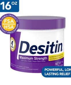 Desitin Maximum Strength Baby Diaper Rash Cream with 40% Zinc Oxide for Treatment, Relief & Prevention, Hypoallergenic, Phthalate- & Paraben-Free Paste, 16 oz 1 Pound (Pack of 1) 24 81FVx1W4g3L 1
