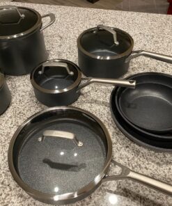 Ninja C39600 Foodi NeverStick Premium Hard-Anodized 13-Piece Cookware Set, Guaranteed to Never Stick, Nonstick, Durable, Oven Safe to 500°F, Grey 67 81FWeroIqiL