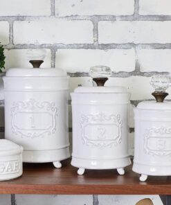 Alternative view of Mud Pie Kitchen Canister (Set of 3), White Set of 3