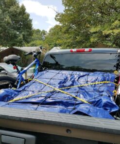 Grizzly Gear Automotive Large Bungee Cargo Net w 16 Durable Hooks - 7" Mesh Elastic Stretches to 7.5' x 5' - Compatible w All Pickup Truck Beds & Trailers - Heavy Duty, Weatherproof -Storage Made Easy Black 28 81FX7hzya5L 1