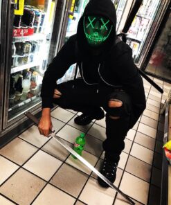 Ace Martial Arts Supply Leonardo Dual Ninja Swords with Back Carrying Scabbard 47 81FXvfJxKTL