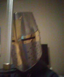 Szco Supplies 14” Decorative Barrel Brass Helm Crusader Helmet (910902) 33 81FYEhh qsL