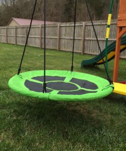 Swinging Monkey Products Giant 40" Saucer Tree Swing, 900D Oxford Fabric, Steel Frame, Simple Installation, Nest Swing (Green) 26 81FYcntEGyL