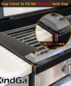 Silicone Stove Counter Gap Cover 21" by Kindga, Easy Clean Gap Filler Sealing Spills Between Kitchen Counter, Appliances,Stovetop, Oven, Washing Machine, Washer, Dryer Set of 2 (Black) 21" Black 23 81FYi9oIbNL