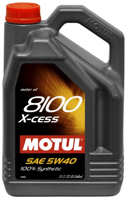 Motul 007250-4PK 8100 X-cess 5W-40 Synthetic Gasoline and Diesel Engine Oil - 5 Liter Jug (Case Case of 4) 5 Liter (169.07 Ounce), (Case of 4)