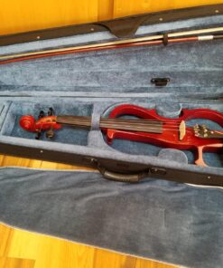 Cecilio Solid Wood Electric/Silent Violin with Ebony Fittings - 4/4 Full Size - Metallic Red Mahogany 4/4-size 42 81FaFz4YDYL