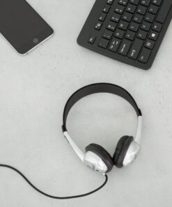 Egghead Stereo School Headphone with Leatherette Ear Cushion, Black, EGG-IAG-1008-SO Single Pack 13 81FbYob1uL