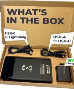 Alternative view of 2021 updated - Qi wireless power bank fast charging - Lightning 15W Qi wireless portable charger - Premium iPhone, Android USB C power bank 10000 mah