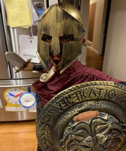 Medieval Knight Gladiator Spartan Gold Roman Warrior Greek Costume Helmet 27 81Fdf26r lL