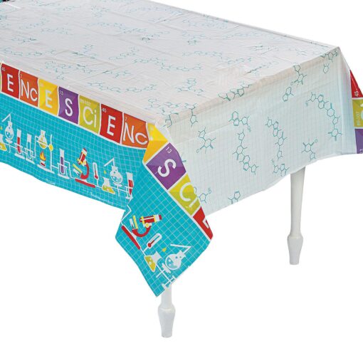 Fun Express Science Party Plastic Tablecloth - Party Supplies - 1 Piece