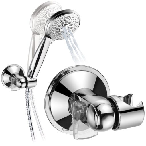 HotelSpa Universal Angle-Adjustable Hand Shower Wall Bracket for Easy Reach/Perfect Angle Fits ANY SHOWER! Patented Push-Lock provides Superior Suction Power. Self-Adhesive Slide-in Holder included