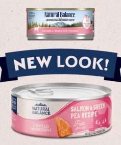 Natural Balance Limited Ingredient Adult Grain-Free Wet Canned Cat Food, Salmon & Green Pea Recipe, 5.5 Ounce (Pack of 24) 15 81Fg67WC5QL 1