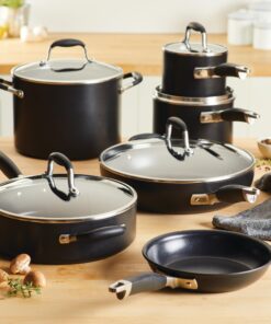 Anolon Advanced Home Hard-Anodized Nonstick 11-Piece Cookware Set (Onyx) 13 81FhlMKG1L
