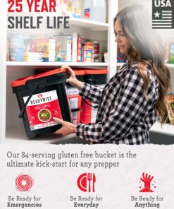 READYWISE - Gluten Free Bucket, 84 Servings, Emergency, MRE Meal Food Supply, Premade, Freeze Dried Survival Food for Hiking, Adventure & Camping Essentials, Individually Packaged, 25 Year Shelf Life 84 Servings - Gluten Free Bucket 13 81FiE9gsTyL