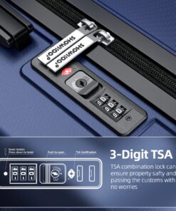 SHOWKOO Luggage Sets Expandable PC+ABS Durable Suitcase Double Wheels TSA Lock 3pcs Blue 20in24in28in 31 81Fjc4AoVVL