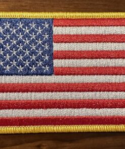 American Flag Embroidered Patch Gold Border USA United States of America Military Uniform Emblem 12 81FjkKUZi4L
