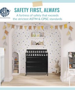 Alternative view of Dream On Me Marcus Changing Table And Dresser In Black, Features 3 Spacious Drawers, Non-Toxic Finishes, Comes With 1" Changing Pad, Made Of Solid Wood