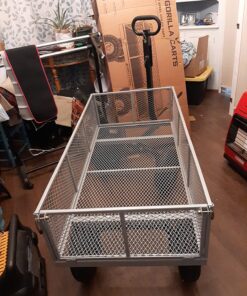 Gorilla Carts GOR1001-COM Steel Utility Cart, Heavy-Duty Convertible 2-in-1 Handle and Removable Sides, 7 cu ft, 1000 lb, Capacity, Gray, 1 pack 81 81FkI2DNKTL