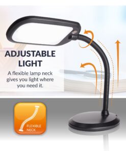 Newhouse Lighting NHDK WH Eos Reading & Craft Table LED Desk Lamp, Dimmable &Light Color Adjustable, Gooseneck Task Light, Black (NHDK-EO-BK) New Model 11 81Flz9M4rHL