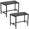 Sunnydaze Outdoor Curved Powder-Coated Black Metal Mesh Fire Pit Bench - Backless - Set of 2 29 81FmbFhdML