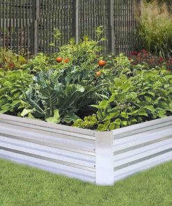 Galvanized Raised Garden Beds for Vegetables Metal Planter Boxes Outdoor Flower Bed Kit Steel Patio 4x3x1FT 4' x 3' x 1' Galvanized 12 81FmtoJ O0L